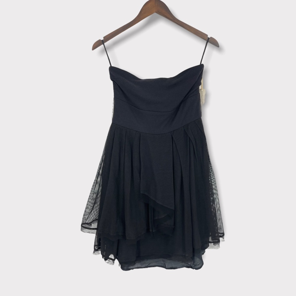 Anthropologie Project Alabama‎ Black Tulle Strapless Mini Dress Size 2